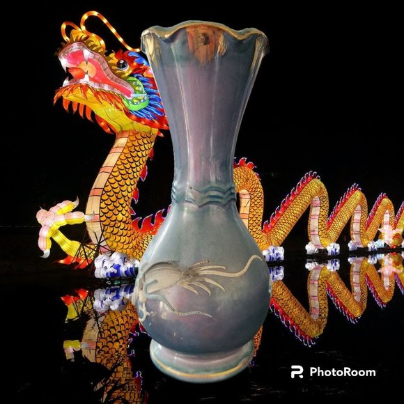 Vintage Japanese Moriage Dragonware Vase Souvenir Washington DC Original Sticker - Picture 4 of 7